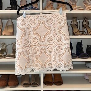 Abercrombie & Fitch Cream Lace Mini Skirt size 8 never worn